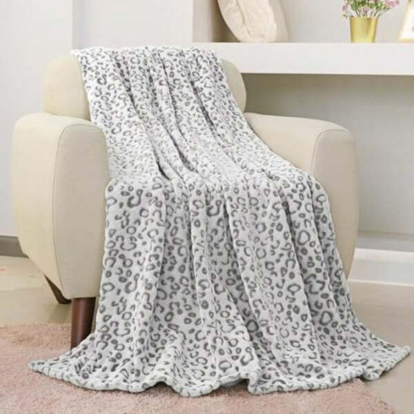 FY FIBER HOUSE - Manta de franela de forro polar con estampado de leopardo, súper suave, ligera y esponjosa para sofá, 40 x 50 pulgadas