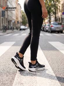 EDIXIM Professional Women's Road Running Shoes, Lightweight Shock-Absorbing Non-Slip For Spring/Summer, Aerobics, Jump Rope, Marathon, Jogging, Ultra-Light Women's Sports Shoes - Black - View 4