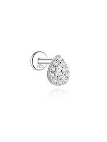 EleRunis 1PC 0.5CT Moissanite Diamond 925 Sterling Silver Hypoallergenic Flat Back Brilliant Halo Color VVS1 Engagement For Women Men Wedding Bridal Jewelry - Silver - View 16