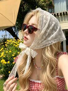1 buah Jilbab Renda, Aksesori Rambut Manis Putih Vintage, Jilbab Liburan Serat Poliester, Cocok untuk Dekorasi Luar Ruangan - MultiWarna - View 4