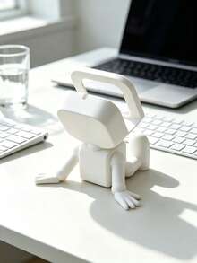 1pc Watch Charging Dock, Robot Charging Stand, Smart Watch Holder, Creative Minimalist, Space-Saving, Suitable For Bedroom, Living Room, Office, Study, Home Decor Essential, Wedding Season Graduation Season Back To School Season Gift, Desktop Bedside Table Stand Base, Decorative Ornament, Watch Charging Tray, Dorm Storage - Multicolor - View 2