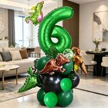 26 Green Number Balloons, Assorted Dinosaur Shaped Balloons, Suitable For Birthday Party, Wedding And Engagement, Gender Reveal, Baptism And Christening, Back To School, Carnival, Thanksgiving, Christmas - View 7