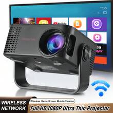 Proyector portátil 4K, proyector de cine en casa inteligente con WiFi 6 y Bluetooth 5.0, proyector de video HD nativo 720P con corrección automática de trapecio, duplicación de pantalla inalámbrica compatible con teléfonos iOS, Android y TV Stick, adecuado para dormitorio, sala de estar y fiestas - Negro - Ver 6