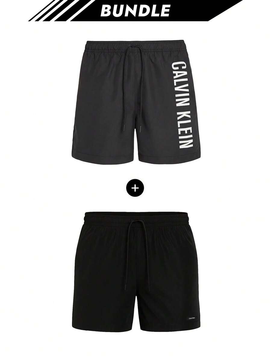 Calvin Klein [Bundle] Spring-Summer 2025 Collection Men's Swimshorts Black + Essentials Men's Swimshorts Black - Black+Black - View 1