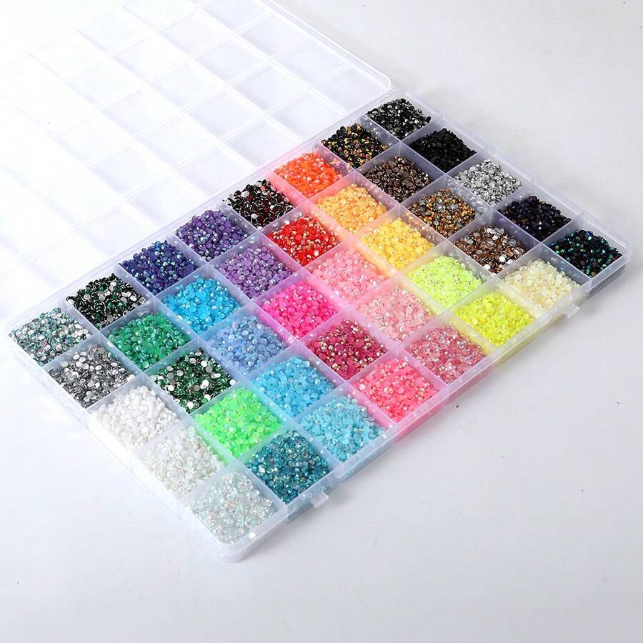 YONGNING 24/28/42 Colors 3mm Flat Back Crystal Rhinestone Set, Multi-Color Handmade Gemstone Kit. Sparkling Gemstone Materials Suitable For DIY, Clothing And Shoe Decoration - Rich Mixed Color Palette.