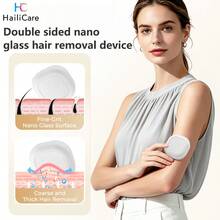 Hailicare 1pc Portable Double-Sided Nano Glass Exfoliating & Hair Removal Tool, Multi-Function Foot & Nail Care Set, Reusable Full Body Razor, Multi-Purpose Exfoliating Nail & Foot & Hair Removal, Suitable For Travel - White - View 1