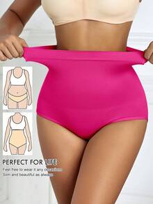 4pcs Solid Color Seamless High Waist Tummy Control Butt Lifting Panties For Women - Multicolor - View 3
