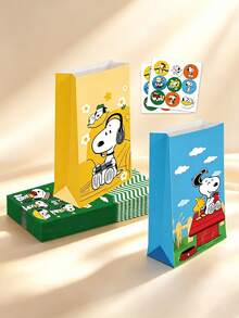 SNOOPY Cartoon Pattern Decorative Gift Packaging Bag Candy Snack Decorative Tote Bag Cartoon Theme Party , Gift Bag - Multicolor - View 4