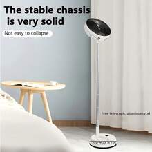 New 8-Inch Portable USB Rechargeable Folding Fan With Remote Control, Timer, Telescopic Aluminum Tube Design, Brushless Motor, 4-Speed Wind, 5400mAh Rechargeable Battery And 180-Degree Oscillation - Perfect For Outdoor And Indoor Cooling - Head-shaking Fan - View 5