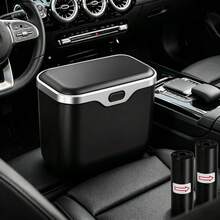 Multifunctional Car Trash Can, Ultra-Fine Fiber Leather, ABS Material, Non-Deforming, Suitable For 99% Of Car Models, Dry And Wet Use, Space-Saving, Non-Destructive Installation, Automatic Storage, Travel Essential, Minimalist Trash Can - Multicolor - View 4
