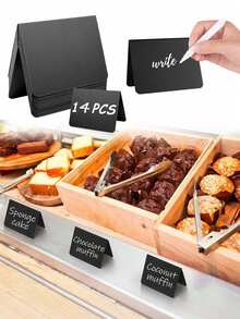 1/7/5/10/14pcs Small Chalkboard Signs, Approx. 4"X3", Easy To Write And Erase - Food Labels, Buffet, Party, Table, Wedding, Bakery, Wedding Signage, Wedding Reserved Seat Signs, Table Cards - Multicolor - View 2