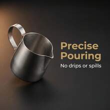 1/2pcs Latte Art Cup - Perfect For Milk Frothing And Coffee Decoration, Ideal Choice For Home Or Cafe Use - Silver - View 1
