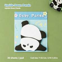 1pc Cute Panda Die-Cut Sticky Notes, Adorable Cartoon Black & White Panda Animal Self-Adhesive Memo Notepad, Aesthetic Decorative Notebook, Suitable For Planner, Scrapbook, Journal, Office, Classroom, School Daily Recording, Perfect For Kids, Girls, Students - one-size - View 4