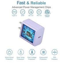 20W Wall Fast Charging Kit USB-C Type Charging Adapter, With 3.3FT/100cm Type-C To USB-C Nylon Braided Charging Cable Anti-Tangle Data Line, Compatible With IPhone 17 16 15 Pro Max Plus, And Other Android Type-C Port Portable Charging Kit - Pink/White/Blue/Purple - US A Type Plug(110-127V) - View 4