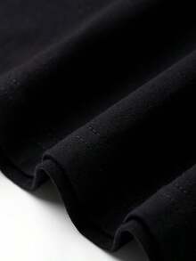 Men's Thick Cotton T-Shirt - Versatile Plus Size - Summer Casual Style -  Brand - Stylish Print For Youth - 黑色 - 查看 4