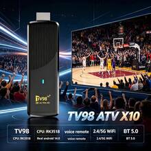 Q96 OHP A X10 Android TV 棒，支援 WiFi 6 與 5G、Android 14、藍牙 5.0、語音遙控器、CPU RK3518，適用於家庭聚會、IPTV - 黑色 - 查看 2
