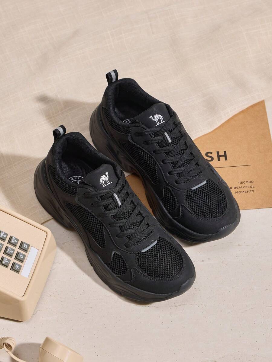 CAMEL CROWN Men's Outdoor Running Shoes, Summer Anti-Slip Comfortable Casual Versatile Jogging Sports Shoes - Black/Silver - View 1
