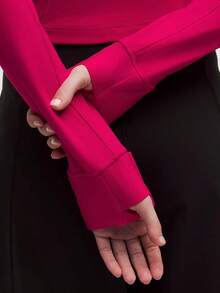 Lululemon Define Cropped Jacket Nulu Black-For Yoga Gym Running-Sweat-Wicking-Yoga-All Seasons Sport-Spring/Summer-Autumn/Winter-Back To School - Mulberry Spark - 查看 5