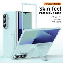 Funda para teléfono Galaxy ZFold3/Fold4/Fold5/Fold6/Fold7/Fold8/Fold8Ultra/W26 con diseño de marco de protección de lente, versátil y de moda, funda para teléfono con soporte, funda para teléfono de unicolor - Multicolor - Ver 21