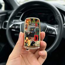 1 Stück Autoschlüsselhülle mit niedlichem Muster, geeignet für Jetta Mk6, Polo Mk5, Golf Mk6, Tiguan Mk1, Passat B7, Passat NMS, Caddy Mk3, Beetle, Amarok, Touran Mk1. Hochwertige Soft-Touch-Oberfläche, blockiert das Signal nicht, Unisex. - 3-Tasten-Modell AA - Übersicht 6