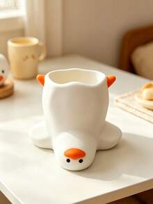 Cute Duck Shaped Pen Holder, Charming Creative Fun Desktop Accessory, Suitable For Storing Pens, Pencils Or Various Small Items,Back To School Season - One Size - View 11