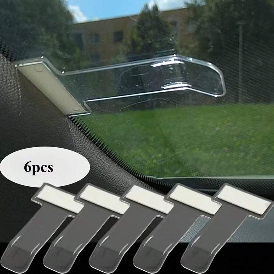 Universal Car Parking Ticket Holder - Car Quick Release Card Bill Holder Installation Storage Organizer - Car Window Sticker Clip - Made Of Plastic - A - View 1