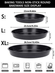 1pc Black Carbon Steel Pizza Pan, Round Pizza Baking Tray, Non-Stick Bakeware, Pizza Mold, Pizza Pan, Suitable For Pizza, Pie, Cake, Bread, Roasted Meat, Oven Tray, Baking Set - View 2