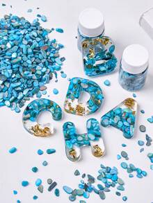 1 Bag/100g Decorative Colorful Shell Beads, Blue Shell Filling Material, Suitable For Silicone Mold Filling, DIY Crafts, Epoxy Resin Molds, Creative Keychains, Jewelry Making - Blue - View 5