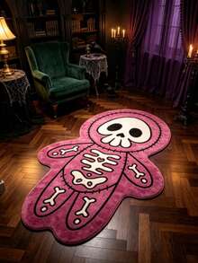 1pc Halloween Skeleton Alien Doll Area Rug, Living Room Carpet, Carpet, Area Rug, Large Rug, Floor Mat, Halloween Large Rug - Multicolor - View 5