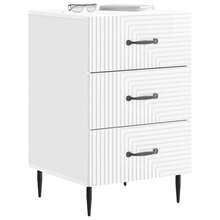 vidaXL Nachttisch Hochglanz Weiß 43 x 41 x 66,5 cm Holzwerkstoff Geeignet für Wohn- und Schlafzimmer; ideal für Kommoden und Nachttische mit Schubladen; platzsparende Montage; perfekt als Geschenk oder Wohnaccessoire. - Weiss - Übersicht 2