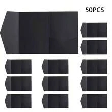 2026F00041319 25/50pcs Tri-Fold Pocket Wedding Invitation Covers, Engagement 15th Anniversary Birthday Baptism Simple Invitation Envelopes, DIY Invitations, 5*7 Inch Pocket Invitations, Customized Invitations, Wedding Cards, Invitation Cards - one-size - View 8