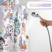 Waterproof Shower Curtain Cute Bath Shower Curtain With Holder For Bathroom And Bedroom And Party Decoration - Unicorn Child S2 - View 5