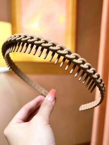 Fashion Women's Headband/Hair Tie/Wide Headband With Teeth Anti-Slip Hair Clip, Handmade Matte Material Heart-Shaped Headband Accessory - Headband - View 19
