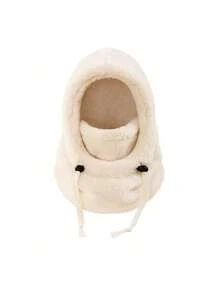 Set Topi & Syal Musim Gugur/Dingin Unisex Anak-Anak, Sweatshirt Berkerudung Bulu Halus yang Lucu dan Hangat - MultiWarna - View 19