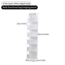 4/6-Grid Foldable Hanging Storage Bag, Can Store Clothes, Snacks, Toys And More. Comes With 2 Hooks, Conveniently Hang On Walls, Cabinets And Doors. This Multi-Functional Wall-Mounted Storage Bag Is A Dorm Essential, Fashionable Room Decor, Perfect For Saving Closet Space - Multicolor - View 11