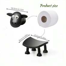 3pcs/5pcs Cute Sheep Style Toilet Paper Holder, Freestanding Animal Toilet Paper Storage Rack, Adorable Design Suitable For Bathroom, Kitchen, Bedroom, Office And Home Daily Use, Versatile Home Decor - B-Black - View 10