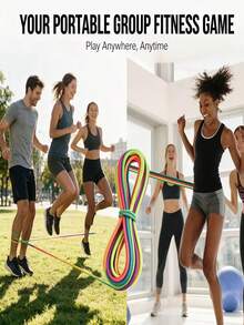 1pc Artistic Creative Elastic Jump Rope | Rubber Material, Suitable As Gift Bag Filler And Birthday Party Souvenir, Available In 5m And 3 Meters Options, Easy To Store And Convenient To Use, Jump Rope Exercise With Friends Anytime And Anywhere - Multicolor - View 3