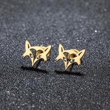 1 Pair Of Stainless Steel Fox Stud Animal Jewelry Party Gifts - GED472 - View 3