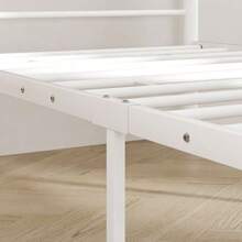 Bed Frame For 200 X 90 Cm Mattress, 88 Cm High Single Steel Bed Frame - White - View 3