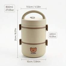 Portable 304 Stainless Steel Thermal Lunch Box, Sealed Leak Proof Bento Box, Dishwasher & Microwave Allowable,Reusable Fruit Salad Food Storage Container, Suitable For Student And Adult Use In School, Office,Picnic, Travel,Back To School - Multicolor - View 18