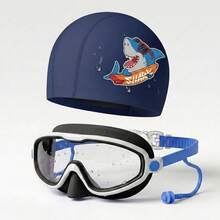 Kids Large Frame Mask-Style Swimming Goggles And Swim Cap Set, Panoramic High-Definition Lens, Waterproof Anti-Fog, Back To School First Day Of School - Multicolor - View 7