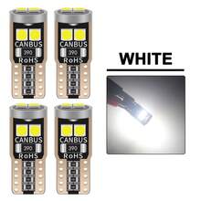 4/10pcs T10 W5W LED Bulbs Canbus Car Interior Dome Light Door Glove Box Trunk License Plate Light 12V 6SMD 400LM 6500K White - Flat 6 Lamps - View 8