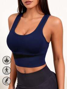 2pcs Women's Bra, Backless Wireless Sports Bra, Suitable For Sports And Fitness Wear - Multicolor - View 3