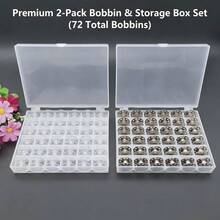 1个塑料缝纫线轴收纳盒，缝纫线轴整理器，透明塑料收纳盒，带36个空线轴槽，附赠36个塑料线轴 - 透明 - 查看 17