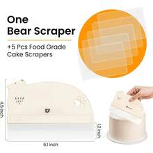 1 Count Cake Smoother Scraper, Cake Decorating Supplies, -Grade Transparent Flexible PE Plastic Cake Scraper? - Designed For Bread And Cake Decoration (4 Pcs Scrapers Included, Non-Installable) - 1 - View 3