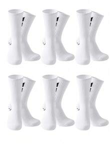 1 Pair/4 Pairs/6 Pairs Men's Non-Slip Dotted Towel Sole Breathable Striped Mid-Calf Socks Suitable For Football Training - Black and White - View 15