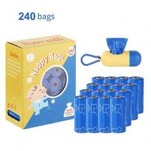 240 piezas + Dispensador, Bolsas desechables para pañales | Bolsas para pañales de bebé | Bolsas para desechos de maternidad y bebé, a prueba de fugas, mantiene el hogar fresco, higiene al aire libre - Multicolor - Ver 12