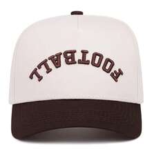 1pc Football Letter Embroidered Baseball Cap, Unisex Outdoor Sports Sun Protection Fashion Versatile Baseball Cap - Multicolor - View 5