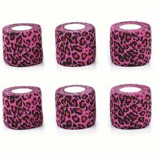 Printed Elastic Sports Bandage - Premium Tattoo Bandage | 2" X 177" Non-Slip Non-Woven Fabric, Pink Leopard Print Pattern, Provides Support & Protection - Multicolor - View 4