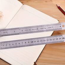 4件組金屬尺套裝,4種尺寸不鏽鋼尺 15cm(6in) 20cm(8in) 30cm(12in) 40cm(16in) 雙刻度公制與英制,測量工具金屬鋼尺,適用於教學、辦公、繪圖、工程 (One Size=15cm, One Size 1=20cm, One Size 2=30cm, One Size 3=40cm, One Size 4=15cm+30cm, One Size 5=15cm+40cm) - A - 查看 5